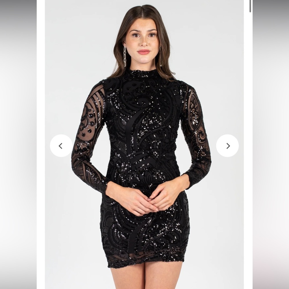 Valerie Mock Neck Sequin Mini Dress size S
$185 after tax  selling for $80